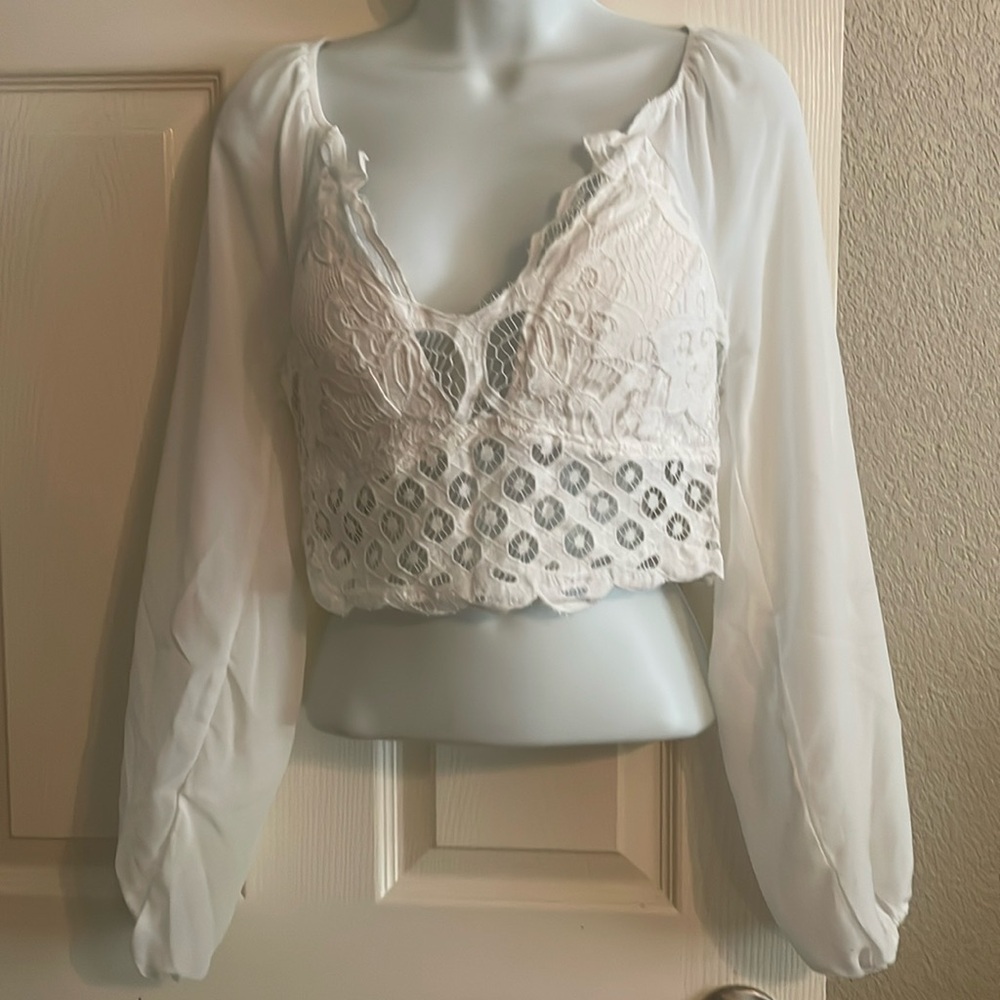 Stella Tweed white crop top